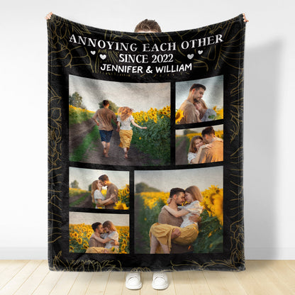 Custom Photo Couple Together Since - Personalized Custom Fleece Blanket