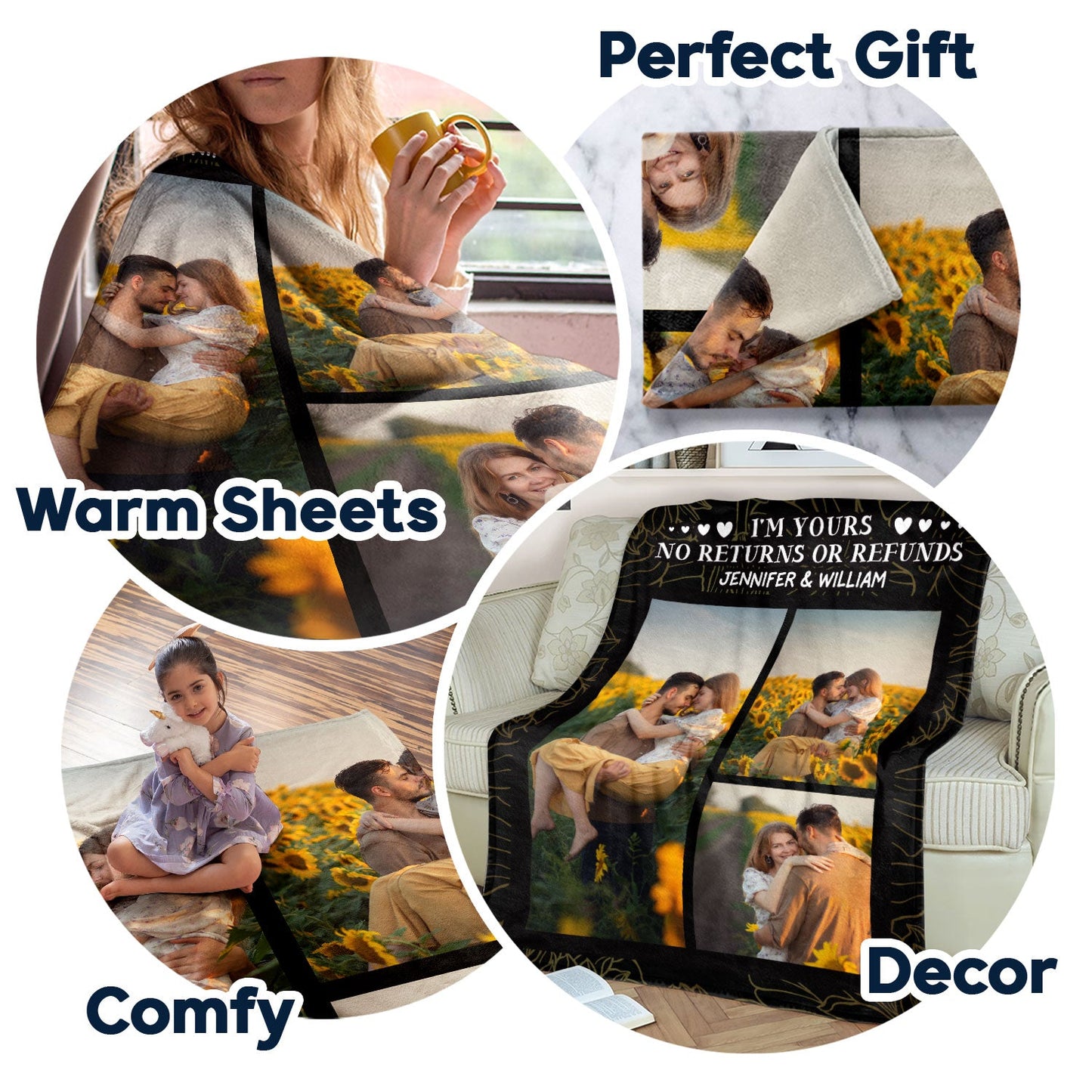 Custom Photo Couple Together Since - Personalized Custom Fleece Blanket