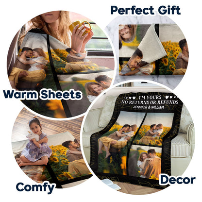 Custom Photo Couple Together Since - Personalized Custom Fleece Blanket