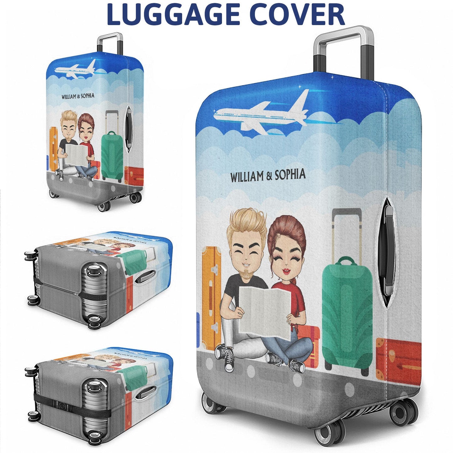 It's Who You Have Beside You - Gift For Couples - Personalized Custom Luggage Cover