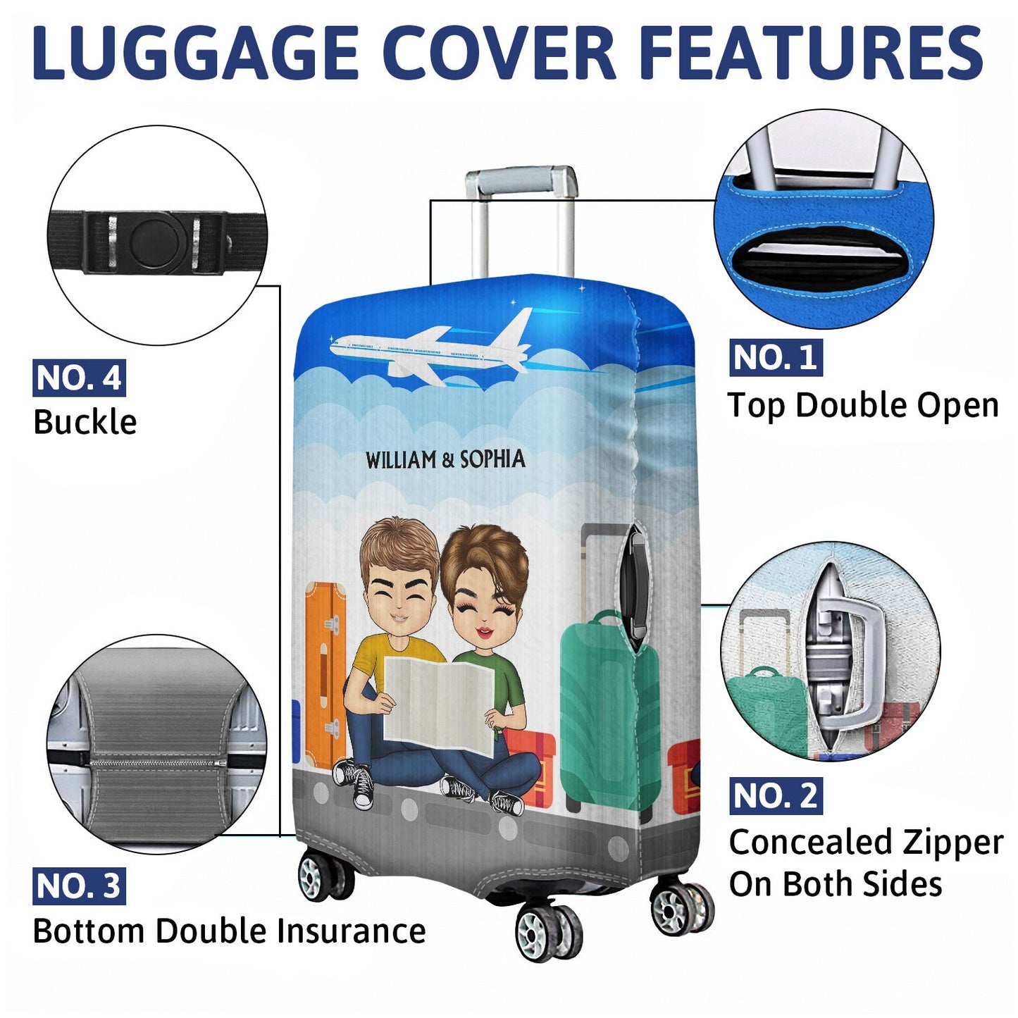 It's Who You Have Beside You - Gift For Couples - Personalized Custom Luggage Cover