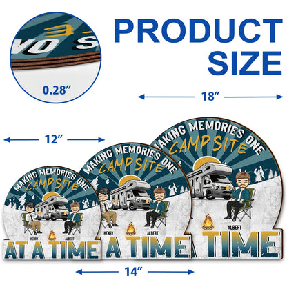 Camping Making Memories - Gift For Couples - Personalized Custom Shaped Wood Sign