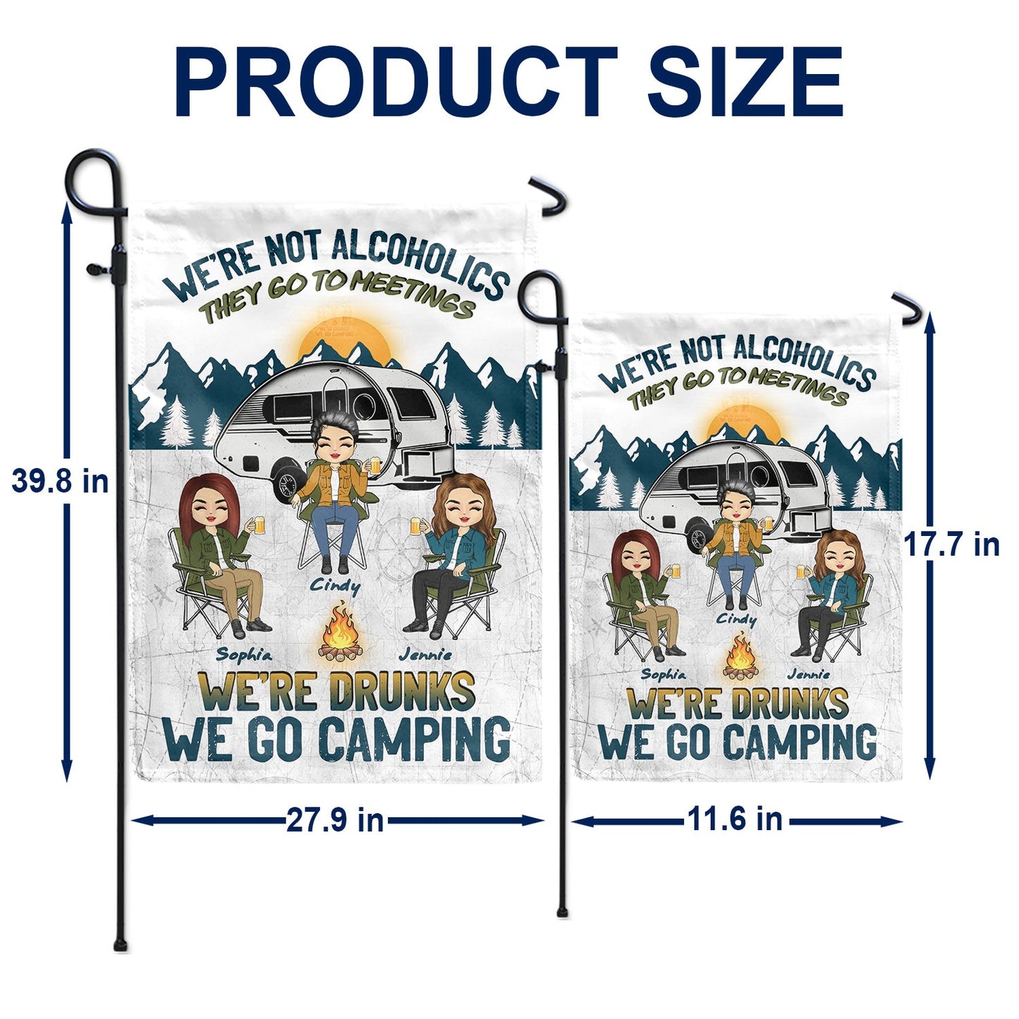 Camping We're Drunks - Gift For Bestie - Personalized Custom Flag