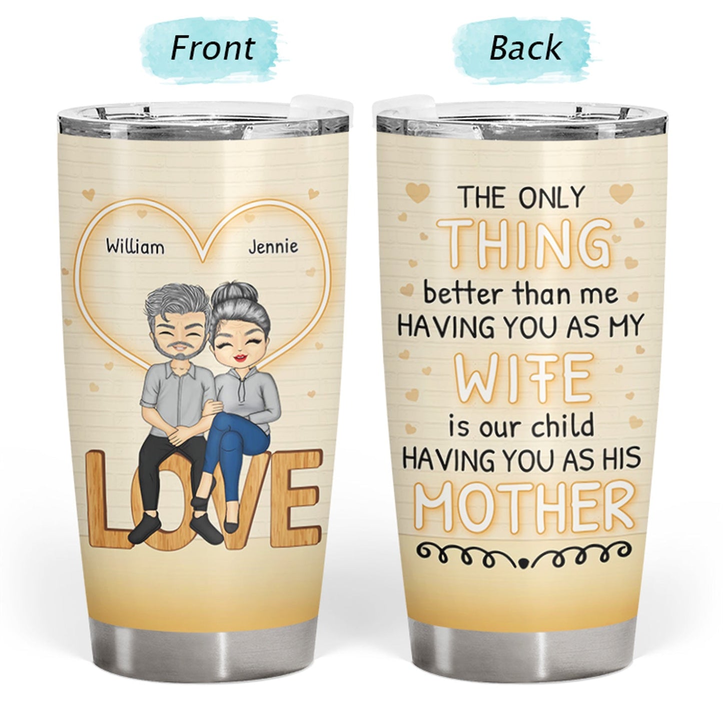 Couple Having You As A Wife - Mother Gift - Personalized Custom Tumbler