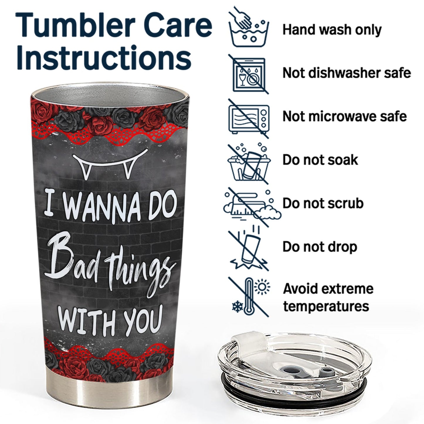 Couple I Wanna Do Bad Things With You - Gift For Couples - Personalized Tumbler