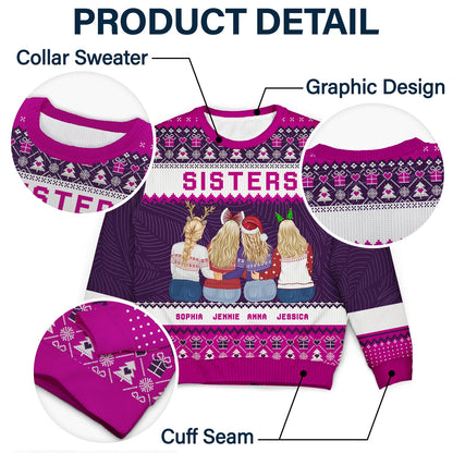 Christmas Gift For Sisters Besties Cousins - Personalized Unisex Ugly Sweater