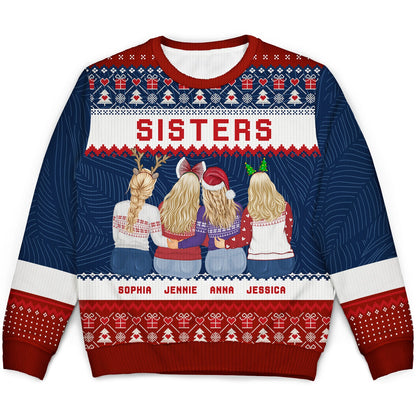 Christmas Gift For Sisters Besties Cousins - Personalized Unisex Ugly Sweater