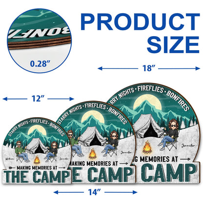 Camping Starry Nights - Gift For Couples - Personalized Custom Shaped Wood Sign