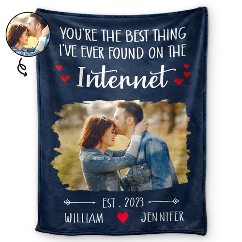 Custom Photo Couples You Are The Best Thing - Gift For Couples - Personalized Fleece Blanket