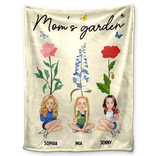 Mom's Garden - Gift For Mom - Personalized Fleece Blanket