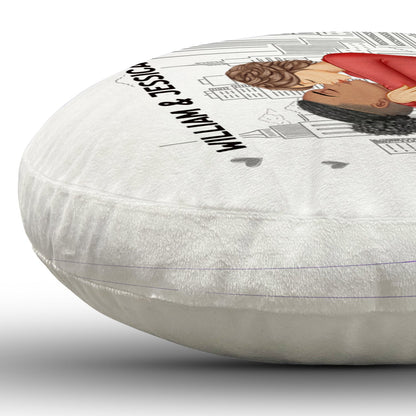 Couple Kissing Forever Yours - Gift For Couples - Personalized Heart Shaped Pillow