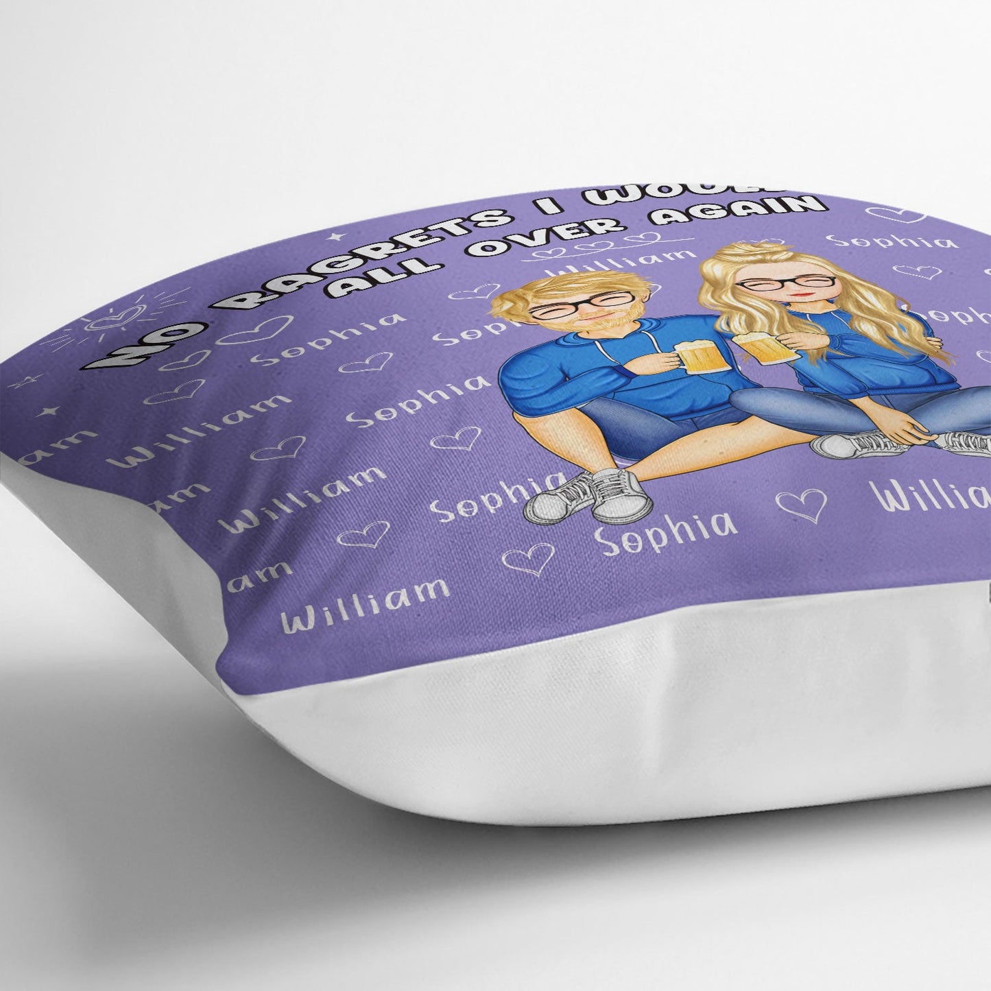 Couple No Ragrets I Would Do It All Over Again - Anniversary Gift For Couples - Personalized Pillow