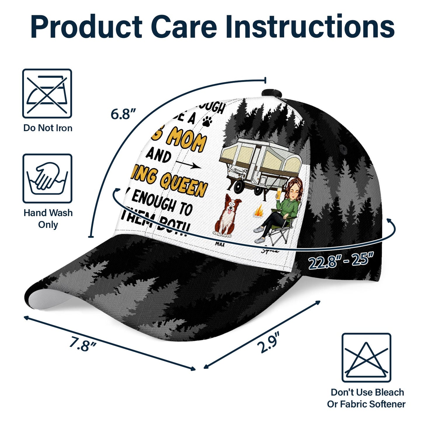 Dog Mom And Camping Queen - Gift For Dog Mom - Personalized Classic Cap