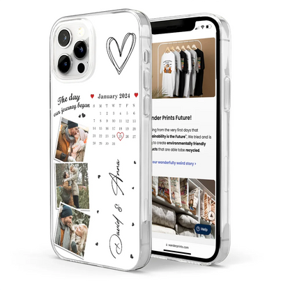 Custom Photo Calendar The Day Our Journey Began - Gift For Couples - Personalized Clear Phone Case