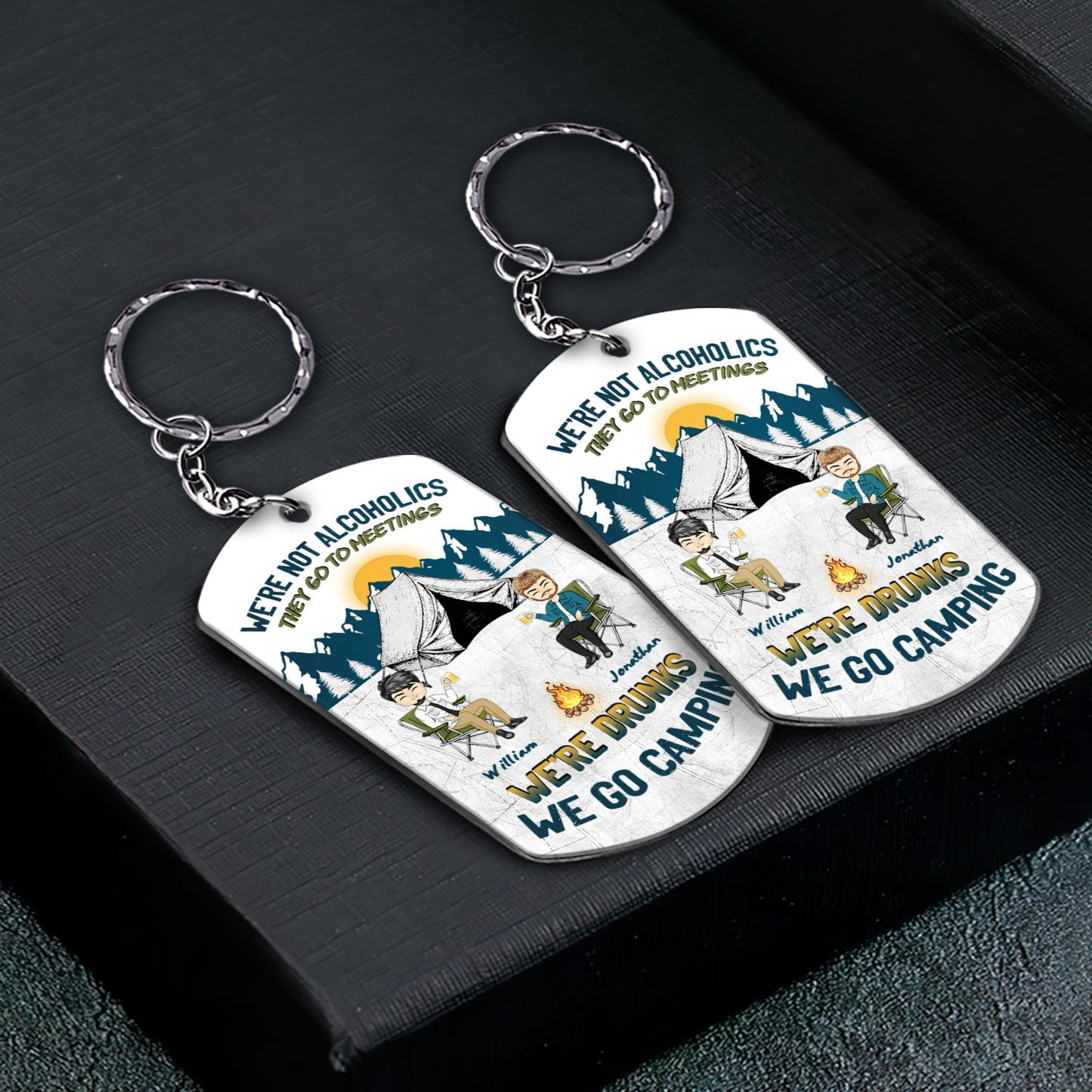 We Go Camping - Gift For Couples - Personalized Aluminum Keychain