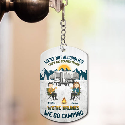 We Go Camping - Gift For Couples - Personalized Aluminum Keychain