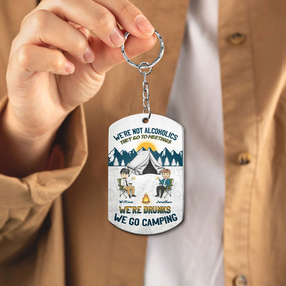 We Go Camping - Gift For Couples - Personalized Aluminum Keychain