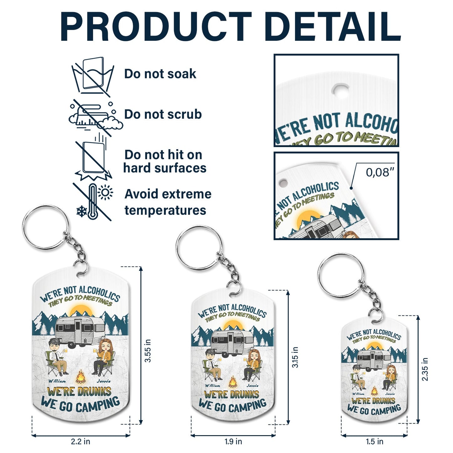 We Go Camping - Gift For Couples - Personalized Aluminum Keychain