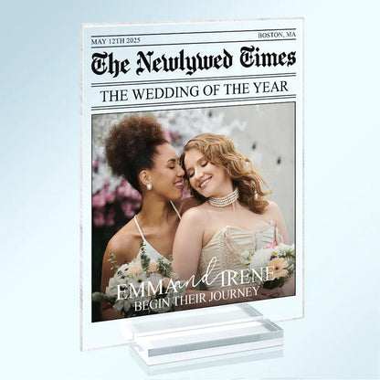 Custom Photo The Wedding Of The Year Newlywed Couples - Personalized Vertical Rectangle Acrylic Plaque