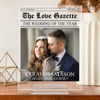 Custom Photo The Wedding Of The Year Newlywed Couples - Personalized Vertical Rectangle Acrylic Plaque