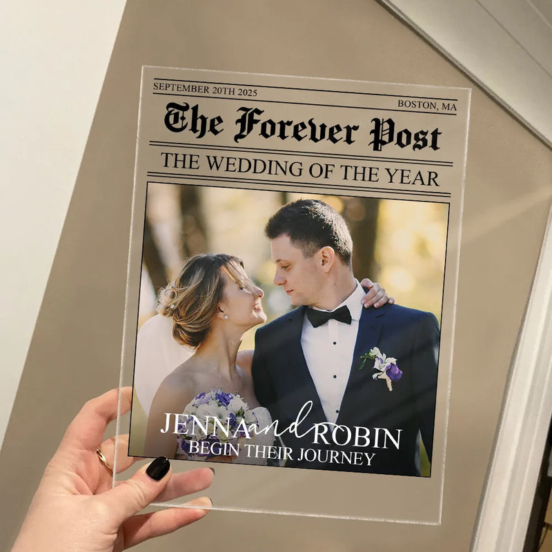 Custom Photo The Wedding Of The Year Newlywed Couples - Personalized Vertical Rectangle Acrylic Plaque