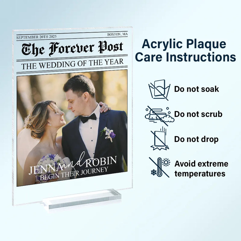 Custom Photo The Wedding Of The Year Newlywed Couples - Personalized Vertical Rectangle Acrylic Plaque
