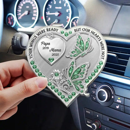 Memorial Your Wings Were Ready 3D Effect - Personalized Custom Shaped Acrylic Car Visor Clip