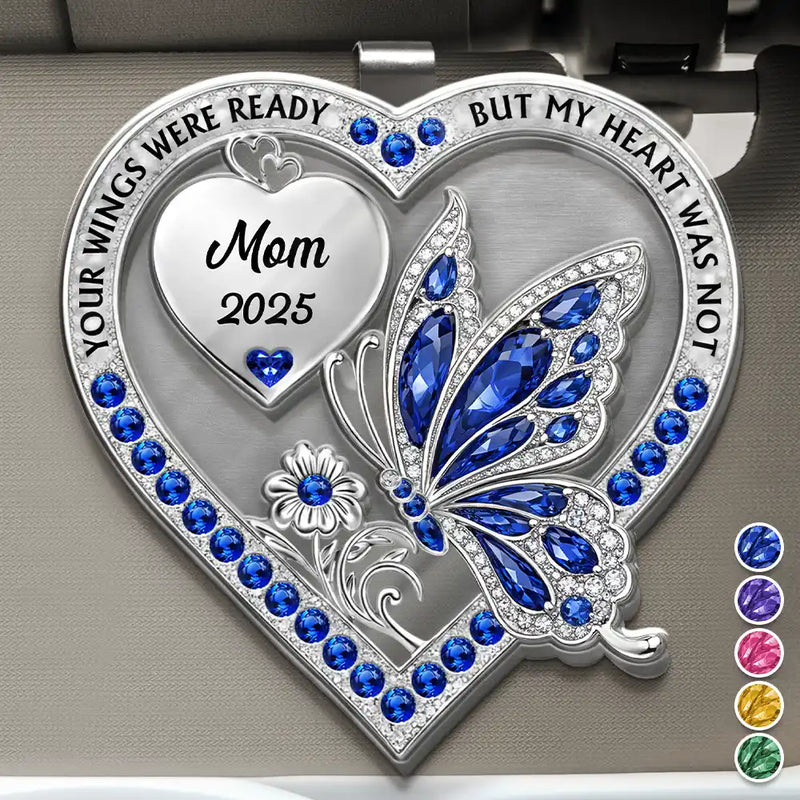 Memorial Your Wings Were Ready 3D Effect - Personalized Custom Shaped Acrylic Car Visor Clip