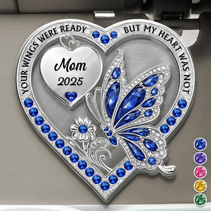Memorial Your Wings Were Ready 3D Effect - Personalized Custom Shaped Acrylic Car Visor Clip