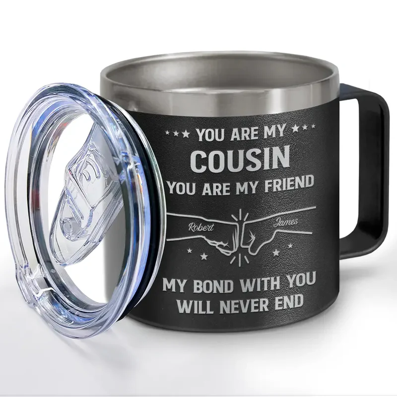 You Are My Brother My Friend - Personalized 14oz Stainless Steel Tumbler With Handle