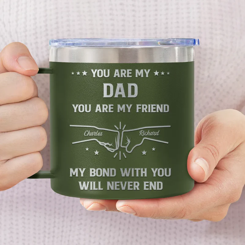 You Are My Brother My Friend - Personalized 14oz Stainless Steel Tumbler With Handle