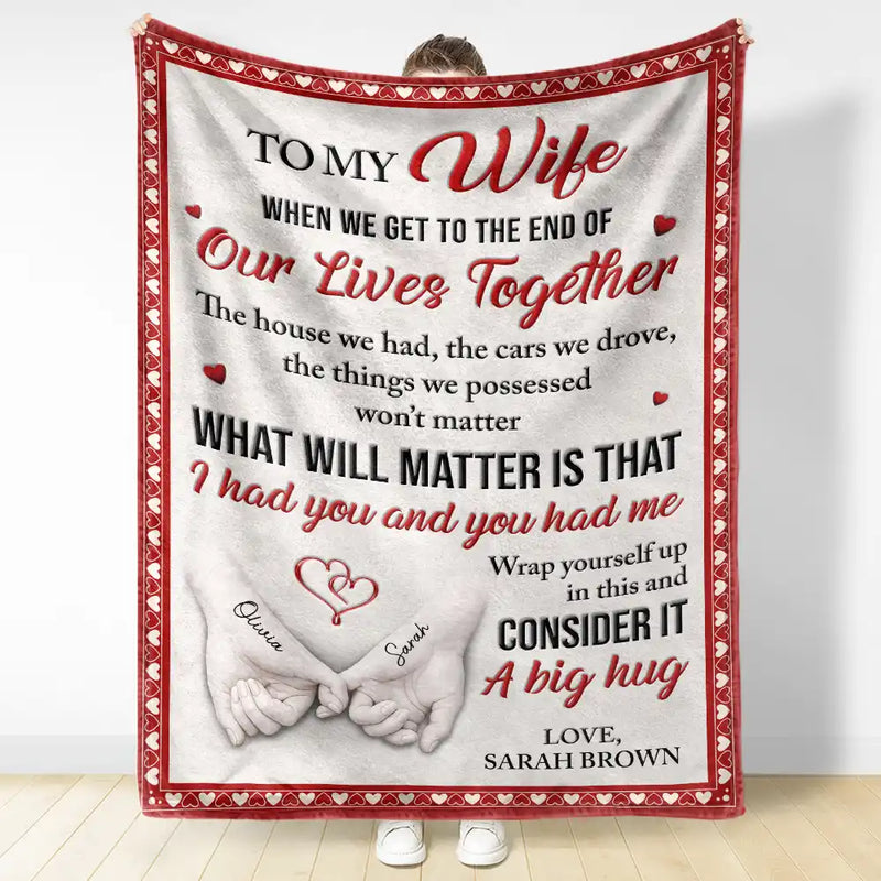 3D Effect Holding Hands Couple I Wish I Could Turn Back The Clock - Personalized Fleece Blanket