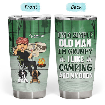 I'm Grumpy I Like Camping Dog - Personalized Custom Tumbler