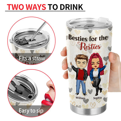 Only True Friends Will Leave Footprints In Your Heart - Gift For Best Friends - Personalized Custom Tumbler