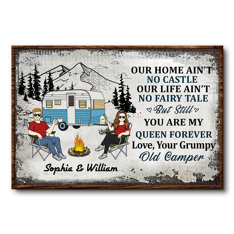 You Are My Queen Forever Old Grumpy Camper - Camping Couple - Personalized Custom Poster