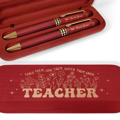 Teach Them Love Them - Personalized Wooden Pen Set