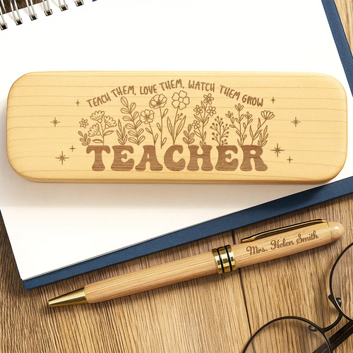 Teach Them Love Them - Personalized Wooden Pen Set