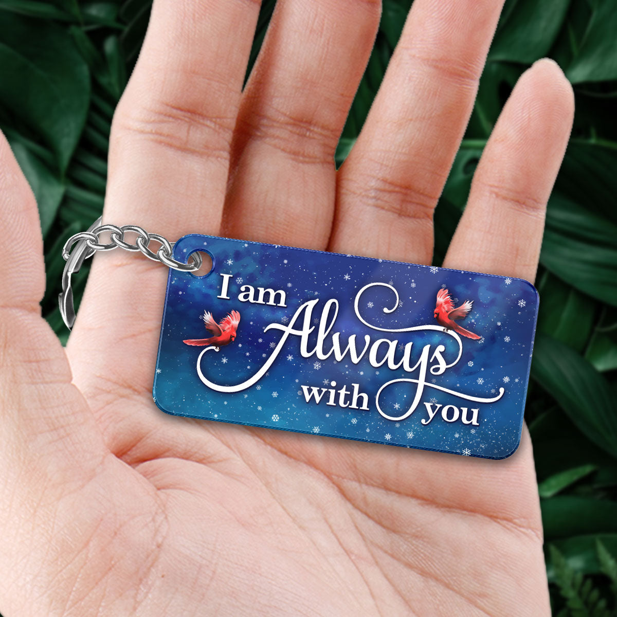 Always With You Whole Family Memorial Snow Remembrance Gift Personalized Acrylic Keychain