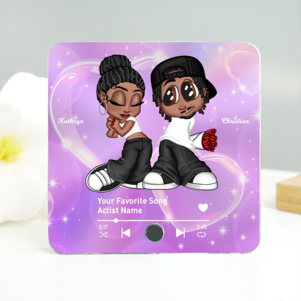 Y2K Couple Custom Music Fridge Magnet, Trendy 2025 Gift For him & for her, Anniversary, Birthday, Just Because Gift