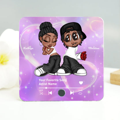 Y2K Couple Custom Music Fridge Magnet, Trendy 2025 Gift For him & for her, Anniversary, Birthday, Just Because Gift