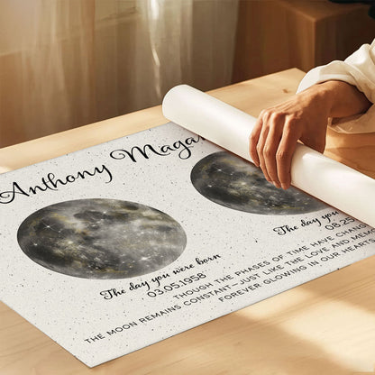 Memorial Keepsake Lost Loved One Moon Phase Art Sympathy Gift Personalized Poster