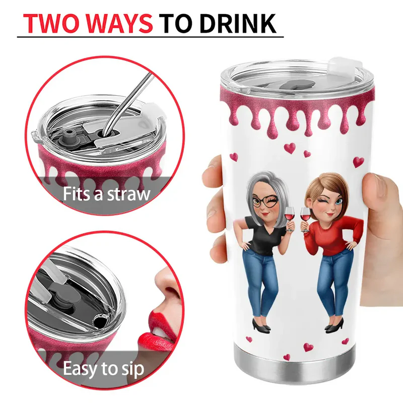 Thank You For Being My Unpaid Therapist Bestie Sibling - Personalized Tumbler