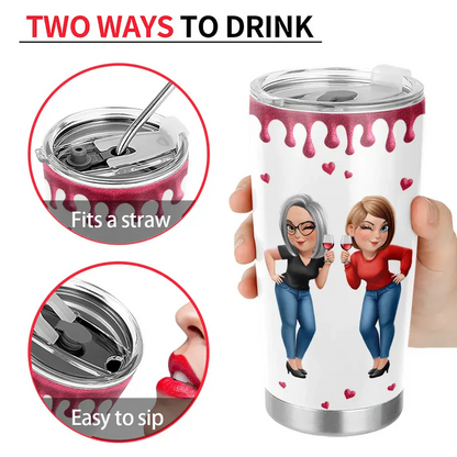 Thank You For Being My Unpaid Therapist Bestie Sibling - Personalized Tumbler