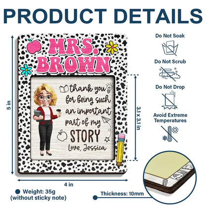 Thank You For Being Such An Important Part - Personalized Sticky Note Pad Holder