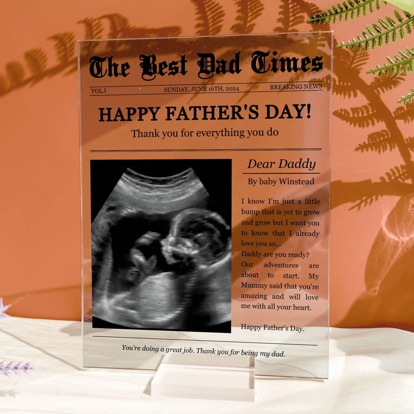 The Best Dad Times - Personalized Acrylic Photo Plaque Acrylic Plaque The Next Custom Gift