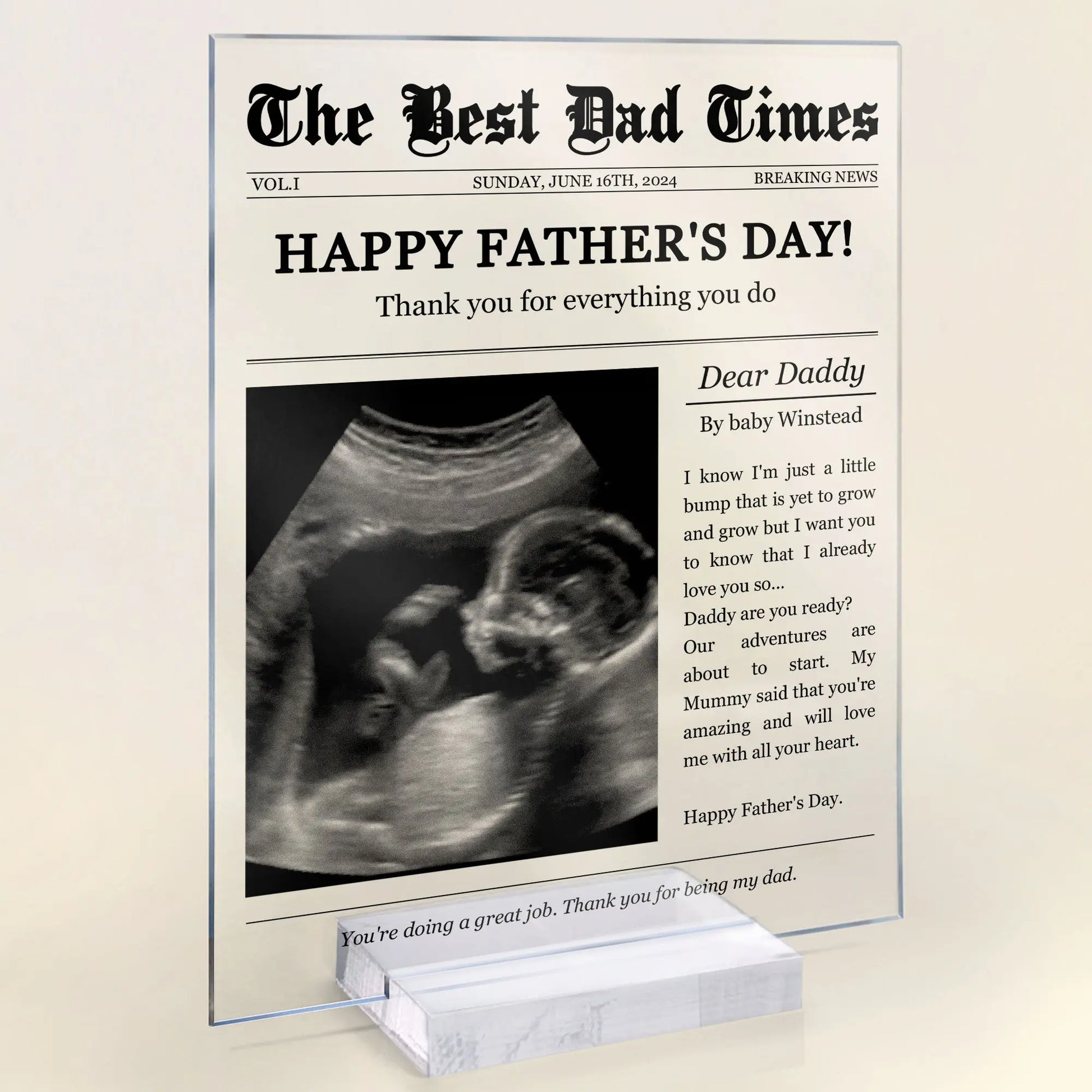 The Best Dad Times - Personalized Acrylic Photo Plaque Acrylic Plaque The Next Custom Gift