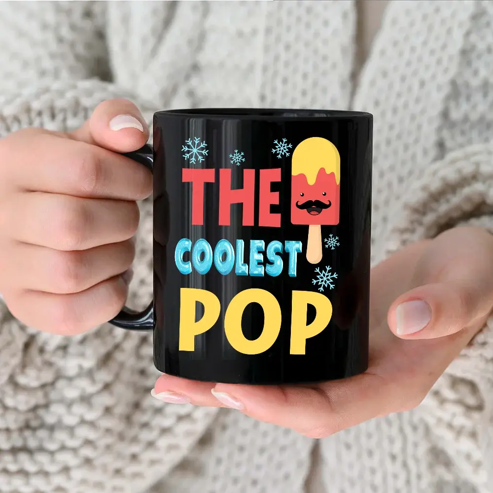 The Coolest Pop Papa - Personalized Black Mug Mug The Next Custom Gift