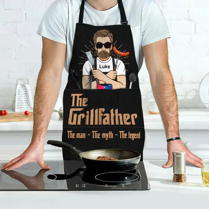 The Grillfather - Personalized Apron With Pocket  The Next Custom Gift