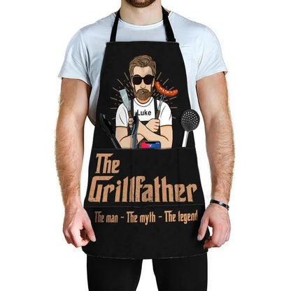 The Grillfather - Personalized Apron With Pocket  The Next Custom Gift