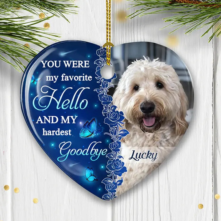 The Hardest Goodbye - Personalized Custom Heart Ceramic Christmas Ornament ornament The Next Custom Gift